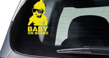 Αυτοκόλλητα Αυτοκινήτου - Μωρό με σκούφο και γυλιά ηλίου
