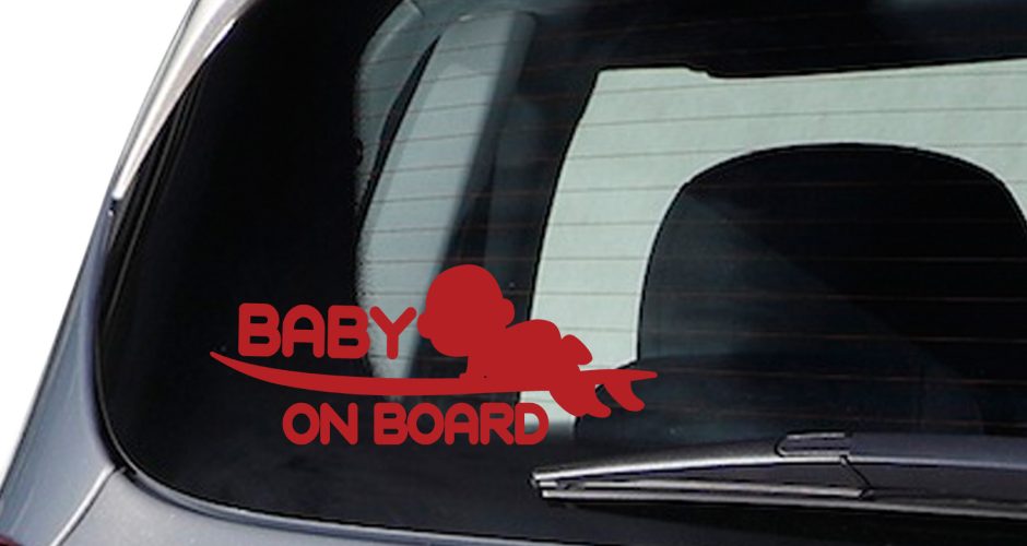 Αυτοκόλλητα Αυτοκινήτου - Μωρό σε σανίδα