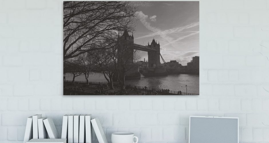 canvas - Ασπρόμαυρη γέφυρα στο Λονδίνο