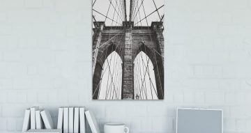 canvas - Γέφυρα σύμβολο στη Νέα Υόρκη (Ασπρόμαυρη)