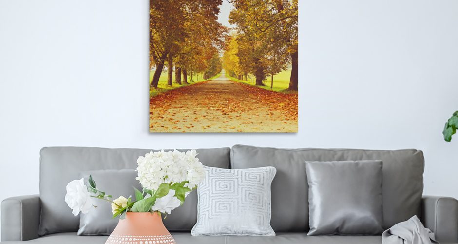canvas - Φθινοπωρινό δρομάκι γεμάτο φύλλα