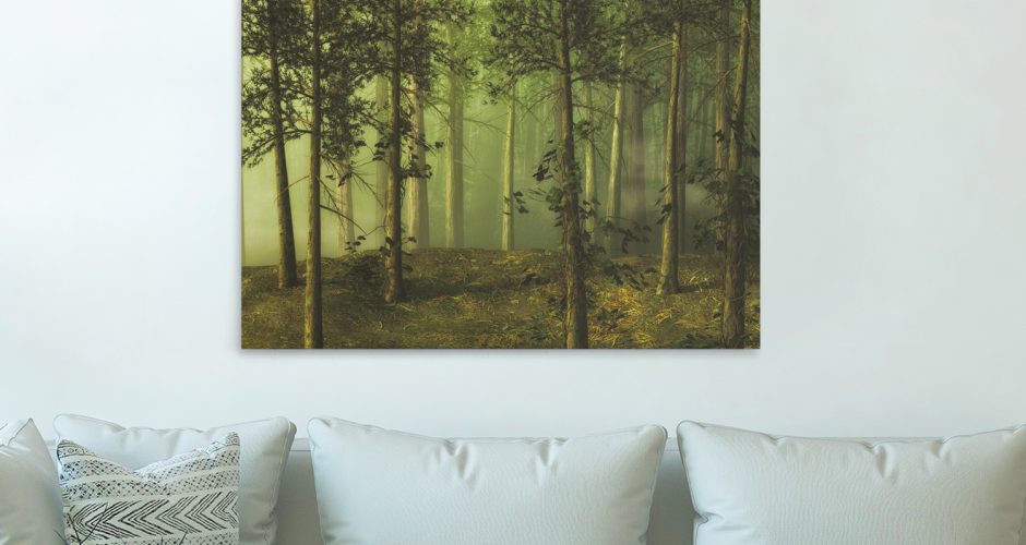 Πίνακες - Πανέμορφο δάσος με στοιχεία ομίχλης