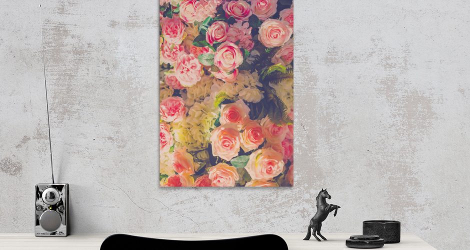 canvas - Ένα μπουκέτο ροζ τριαντάφυλλα