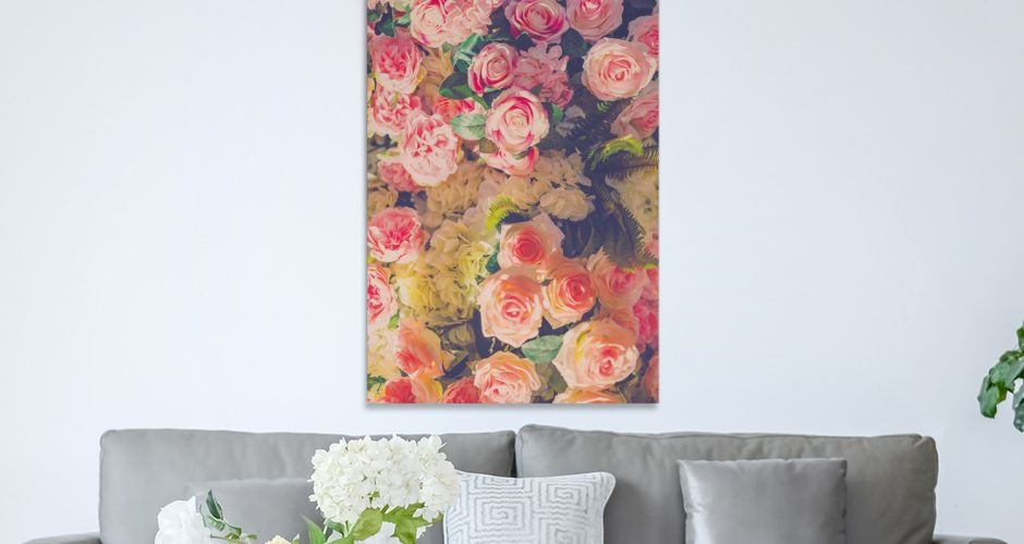 canvas - Ένα μπουκέτο ροζ τριαντάφυλλα