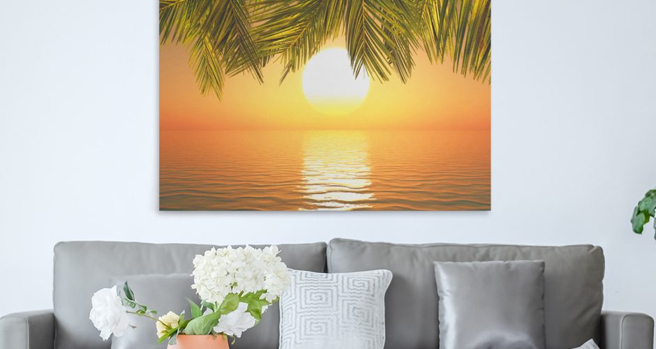 Πίνακες - Sunset under the palm trees