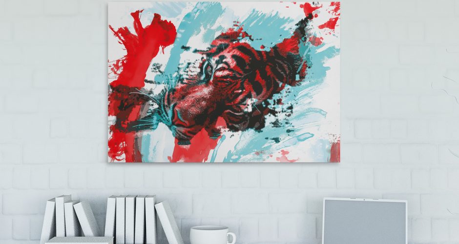 canvas - Τίγρης σε ιδιαίτερη τεχνοτροπία