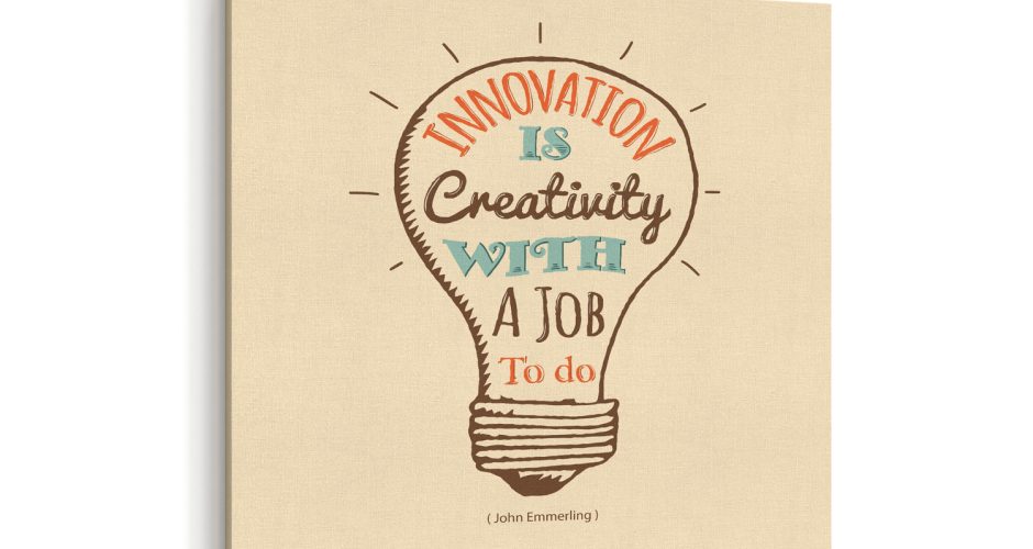 VINTAGE - Quote μέσα σε λάμπα - Innovation is creativity...