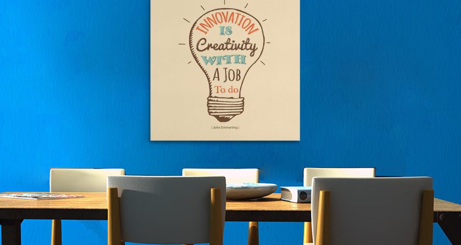 VINTAGE - Quote μέσα σε λάμπα - Innovation is creativity...