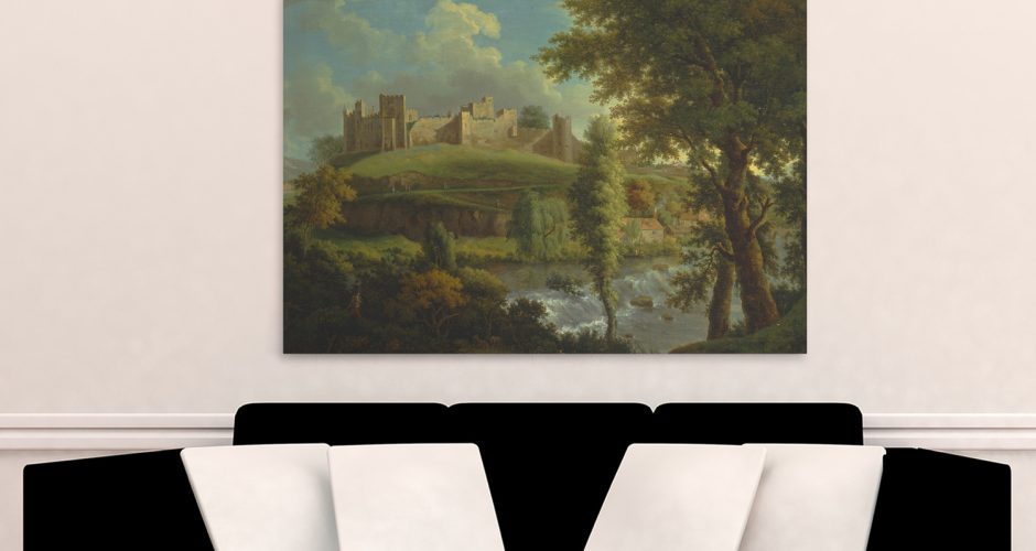 canvas - Samuel Scott - Ludlow Castle with Dinham Weir