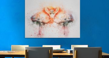 canvas - Δυο Flamingo σχηματίζουν μια καρδιά
