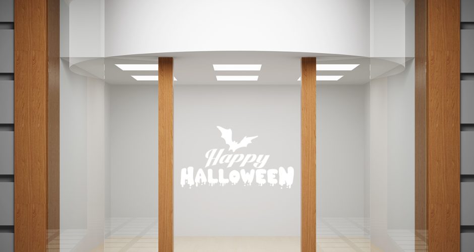 Αυτοκόλλητα Halloween - Happy Halloween - Με νυχτερίδα