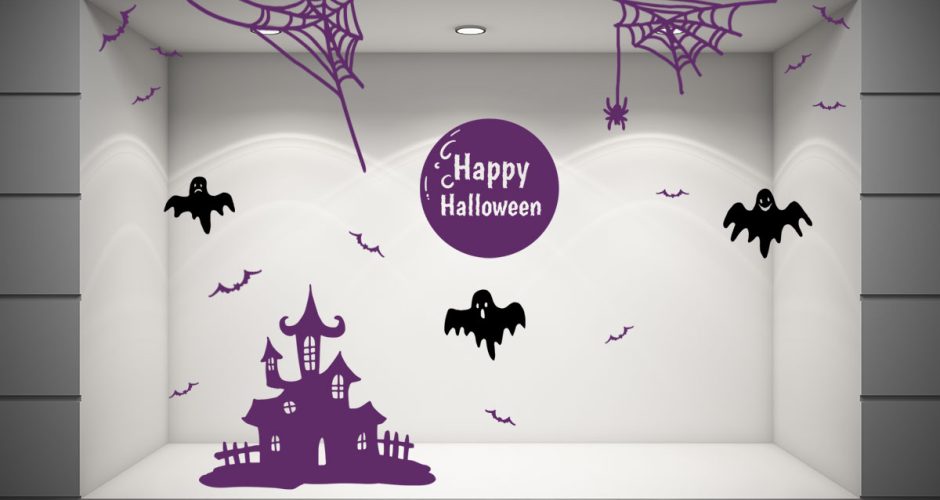 Αυτοκόλλητα Halloween - Halloween - Έπαυλη και φαντασματάκια