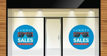 Αυτοκόλλητα Εκπτώσεων & Προσφορών - Summer Sale σε κόκκινο ή μπλε κύκλο