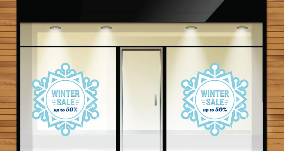 Αυτοκόλλητα Εκπτώσεων & Προσφορών - Winter Sale - Χιονονιφάδα