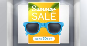 Αυτοκόλλητα Εκπτώσεων & Προσφορών - Summer Sale με Μπλε Γυαλιά