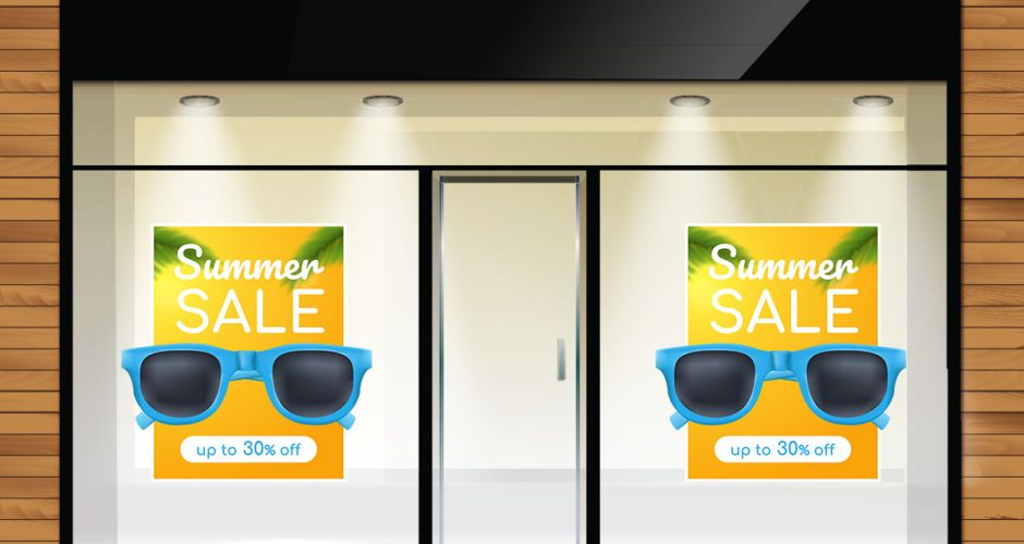 Αυτοκόλλητα Εκπτώσεων & Προσφορών - Summer Sale με Μπλε Γυαλιά