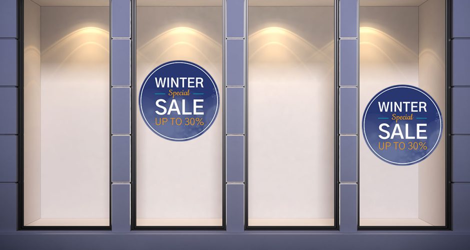 Αυτοκόλλητα Εκπτώσεων & Προσφορών - Winter Sale - Special σε μπλε κύκλο