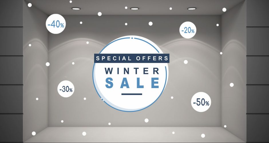 Αυτοκόλλητα Εκπτώσεων & Προσφορών - Winter Sale - Special Offer με 116 κύκλους!