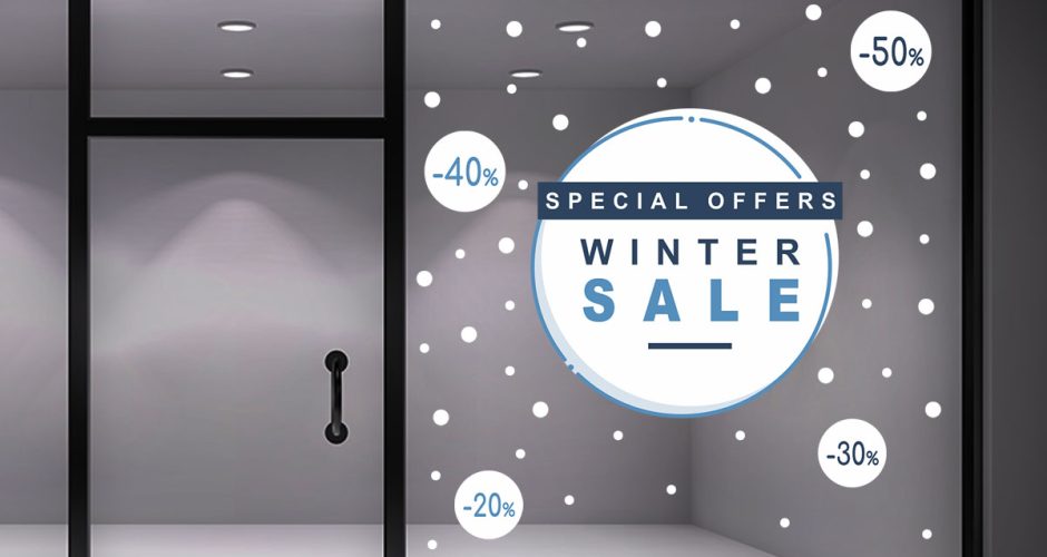 Αυτοκόλλητα Εκπτώσεων & Προσφορών - Winter Sale - Special Offer με 116 κύκλους!