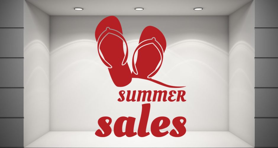 Αυτοκόλλητα Εκπτώσεων & Προσφορών - Summer Sales με σαγιονάρες
