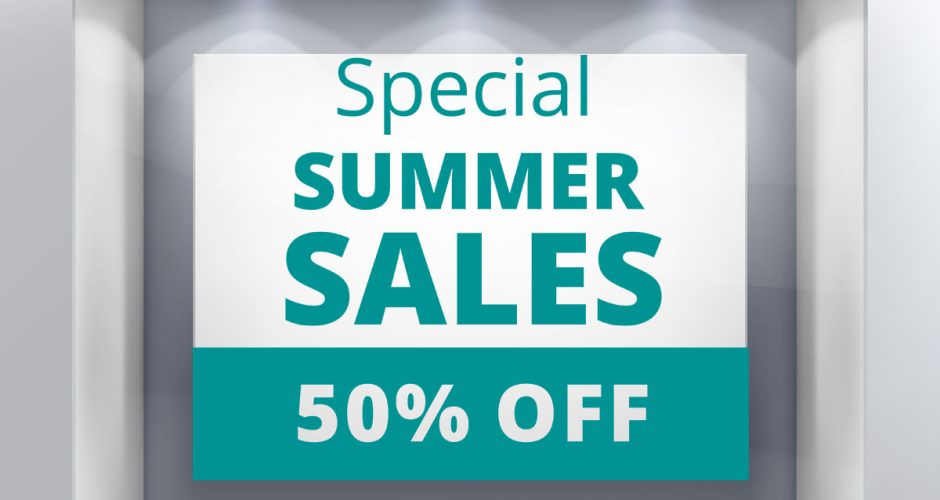 Αυτοκόλλητα Εκπτώσεων & Προσφορών - Special Summer Sales με ποσοστό