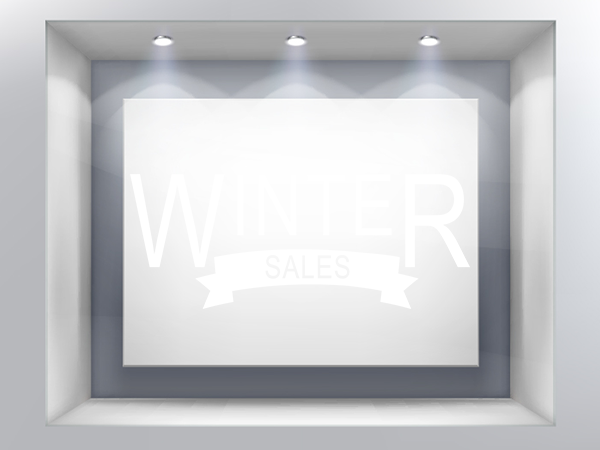 Αυτοκόλλητα Εκπτώσεων & Προσφορών - Winter Sales με κορδέλα