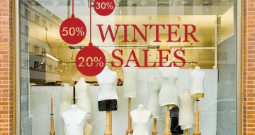 Αυτοκόλλητα Εκπτώσεων & Προσφορών - Winter Sales με ποσοστά σε μπάλες