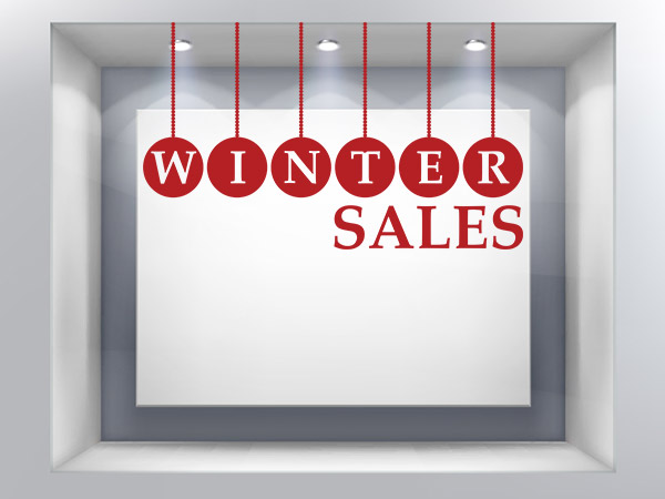 Αυτοκόλλητα Εκπτώσεων & Προσφορών - Winter Sales σε 6 κρεμαστές μπάλες