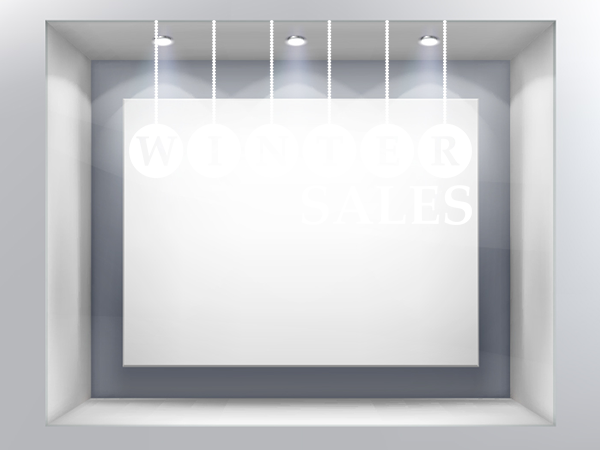 Αυτοκόλλητα Εκπτώσεων & Προσφορών - Winter Sales σε 6 κρεμαστές μπάλες