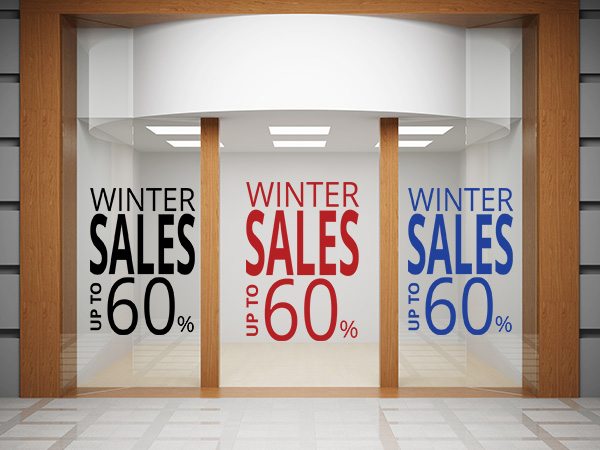 Αυτοκόλλητα Εκπτώσεων & Προσφορών - Winter Sales up to