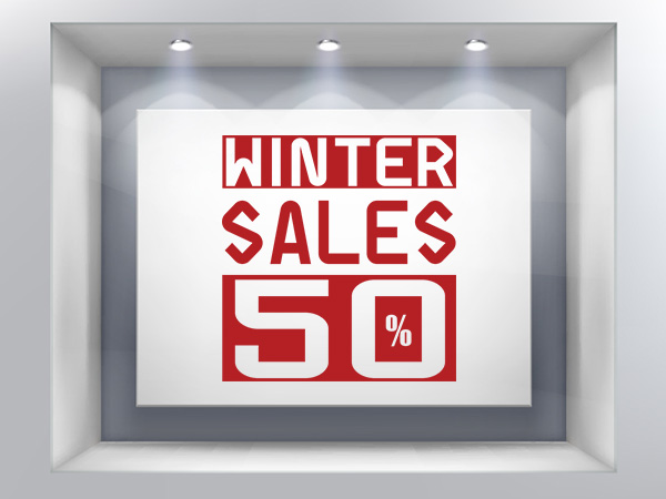 Αυτοκόλλητα Εκπτώσεων & Προσφορών - Winter Sales με ποσοστό