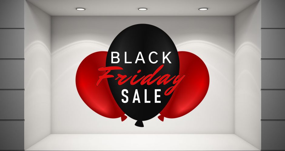 Αυτοκόλλητα Black Friday - Black Friday Sale με μπαλόνια
