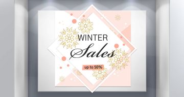 Αυτοκόλλητα Εκπτώσεων & Προσφορών - Winter Sales - Καλλιγραφικό σχέδιο