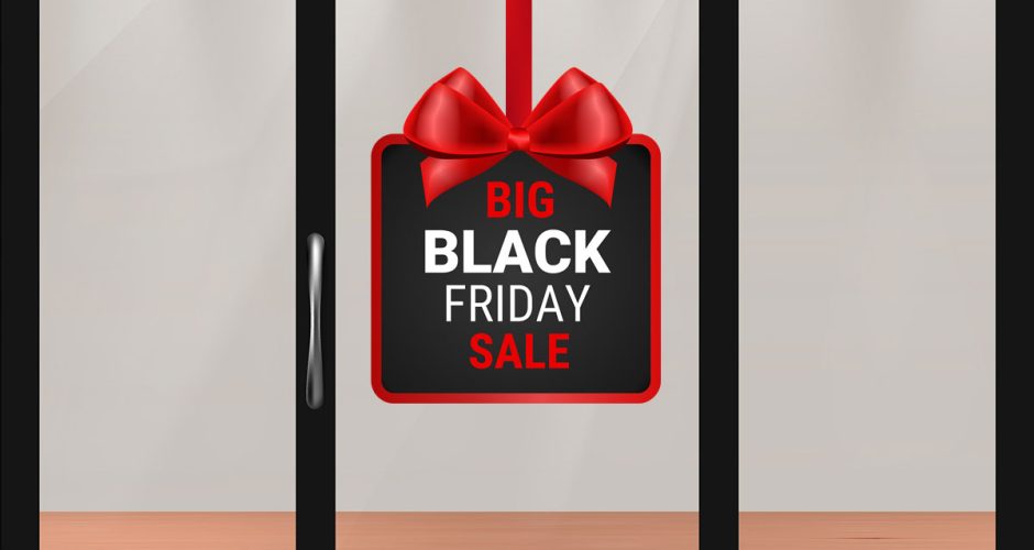 Αυτοκόλλητα Black Friday - Ταμπέλα με φιόγκο BIG BLACK FRIDAY SALE
