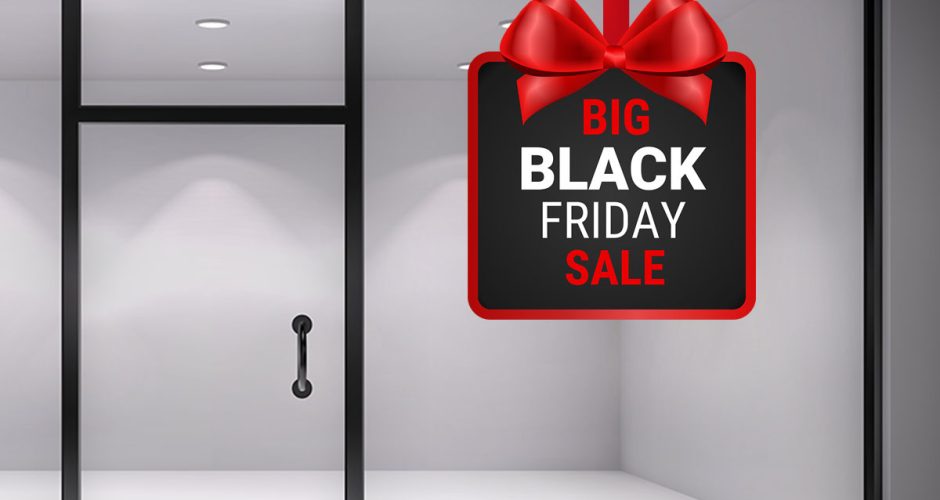 Αυτοκόλλητα Black Friday - Ταμπέλα με φιόγκο BIG BLACK FRIDAY SALE