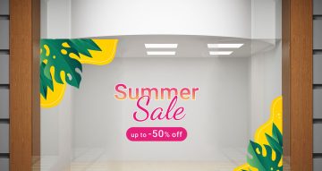 Αυτοκόλλητα Εκπτώσεων & Προσφορών - Summer Sale - Γωνίες σε κίτρινο-πράσινο
