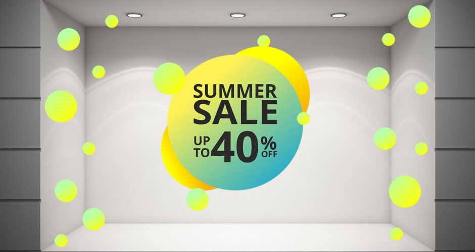 Αυτοκόλλητα Εκπτώσεων & Προσφορών - Summer Sale σε κύκλους
