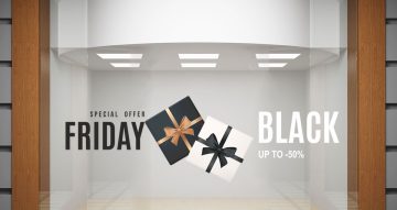 Αυτοκόλλητα Black Friday - Black Friday με κουτιά δώρου