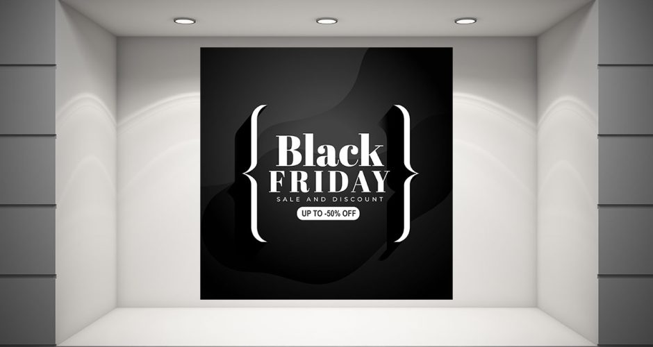 Αυτοκόλλητα Black Friday - Black Friday σε μαύρο πλαίσιο