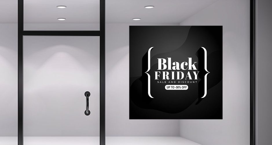Αυτοκόλλητα Black Friday - Black Friday σε μαύρο πλαίσιο