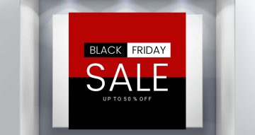 Αυτοκόλλητα Black Friday - Black Friday Sale σε μαύρο και κόκκινο πλαίσιο