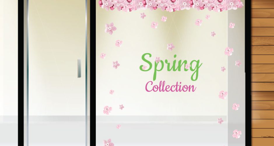 Ανοιξιάτικη Βιτρίνα - Spring Collection - Spring Collection με μπορντούρα άνθη κερασιάς