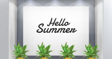 Αυτοκόλλητα Καταστημάτων - Hello Summer και 4 ανανάδες