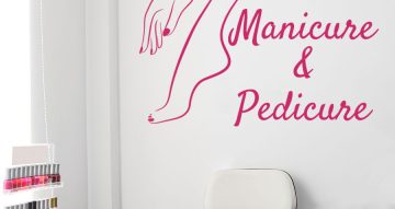 Αυτοκόλλητα Τοίχου - Manicure & Pedicure και περίγραμμα