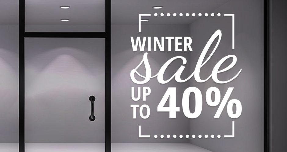 Αυτοκόλλητα Εκπτώσεων & Προσφορών - Winter Sale Με διάφορες γραμματοσειρές