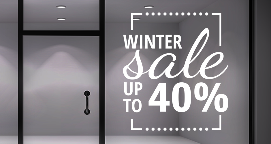 Αυτοκόλλητα Εκπτώσεων & Προσφορών - Winter Sale Με διάφορες γραμματοσειρές