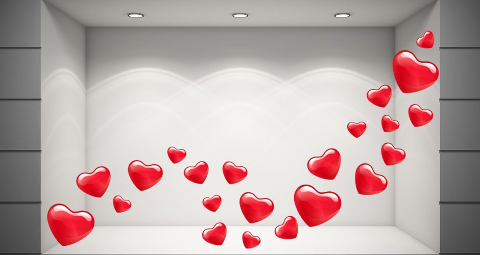Αγίου Βαλεντίνου - 30 κόκκινες ασύμμετρες καρδιές