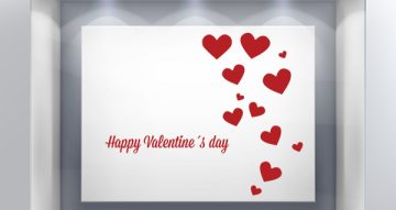 Αγίου Βαλεντίνου - Διάσπαρτες ασύμμετρες καρδιές και Happy Valentines Day