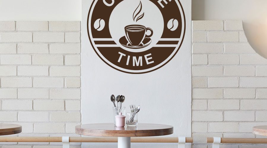 Αυτοκόλλητα Τοίχου - Coffee Time σε κύκλο