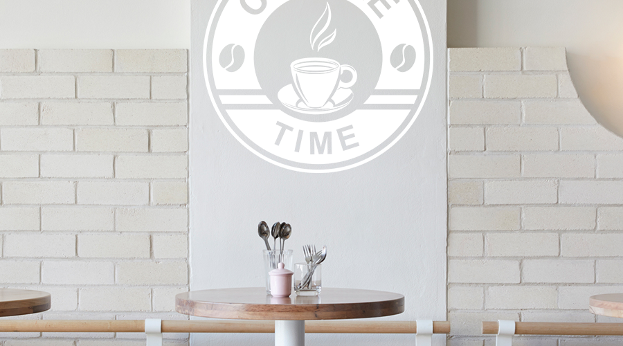 Αυτοκόλλητα Τοίχου - Coffee Time σε κύκλο